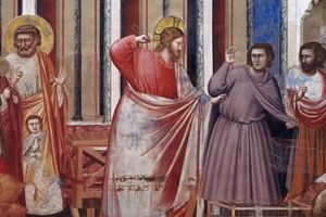 Expulsión de los cambistas, Giotto, 1305