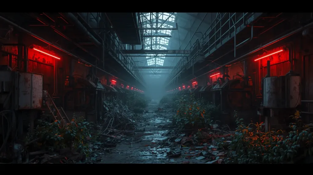 Representación oscura del complejo industrial de la carne en declive